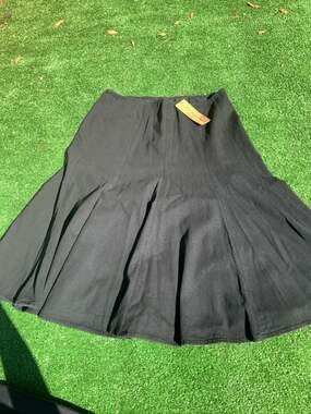 Lauren Ralph Lauren Jeans Co. Black 100% Cotton Panelled Flare Swing Midi Skirt